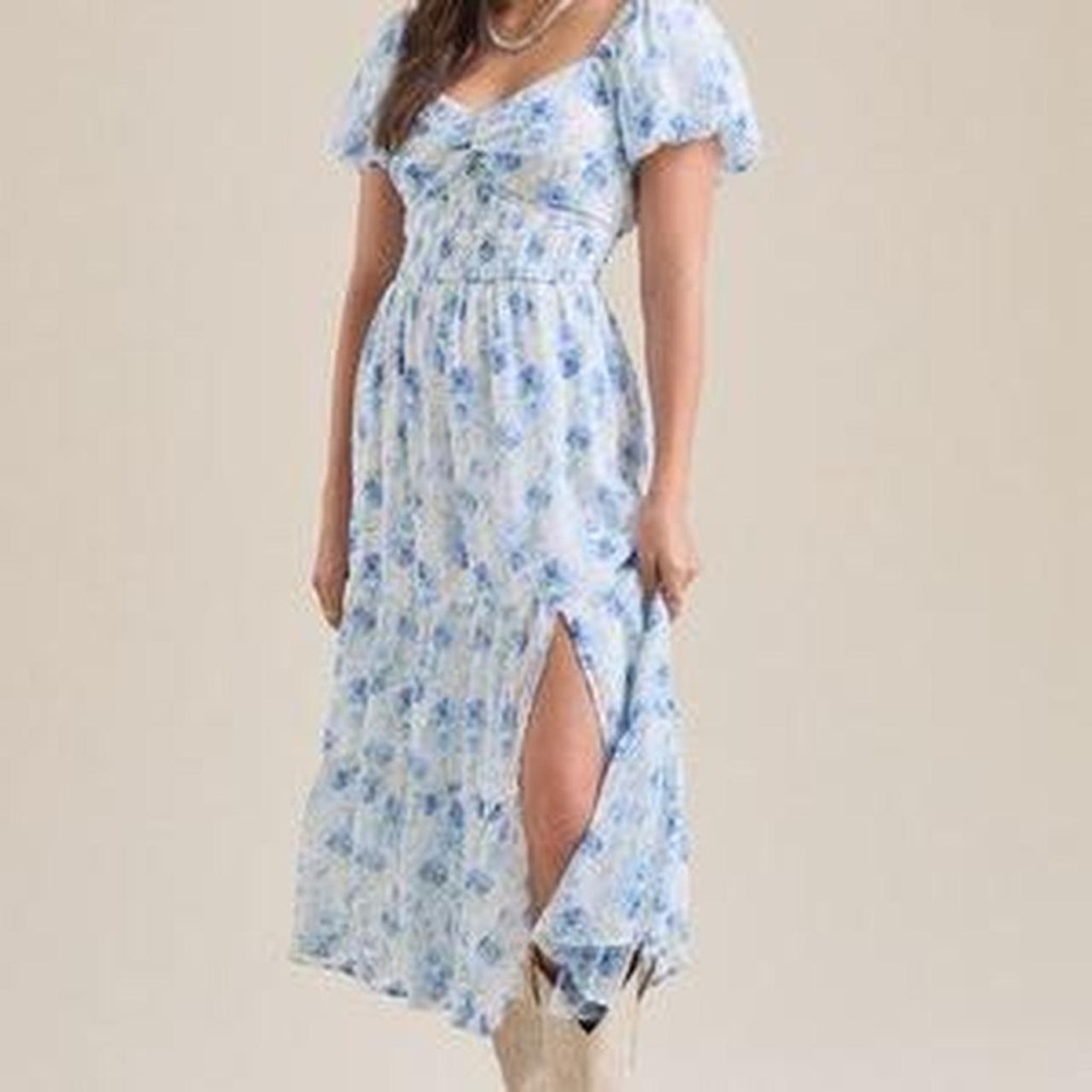 Altar'd State Blue Floral Maxi Dress